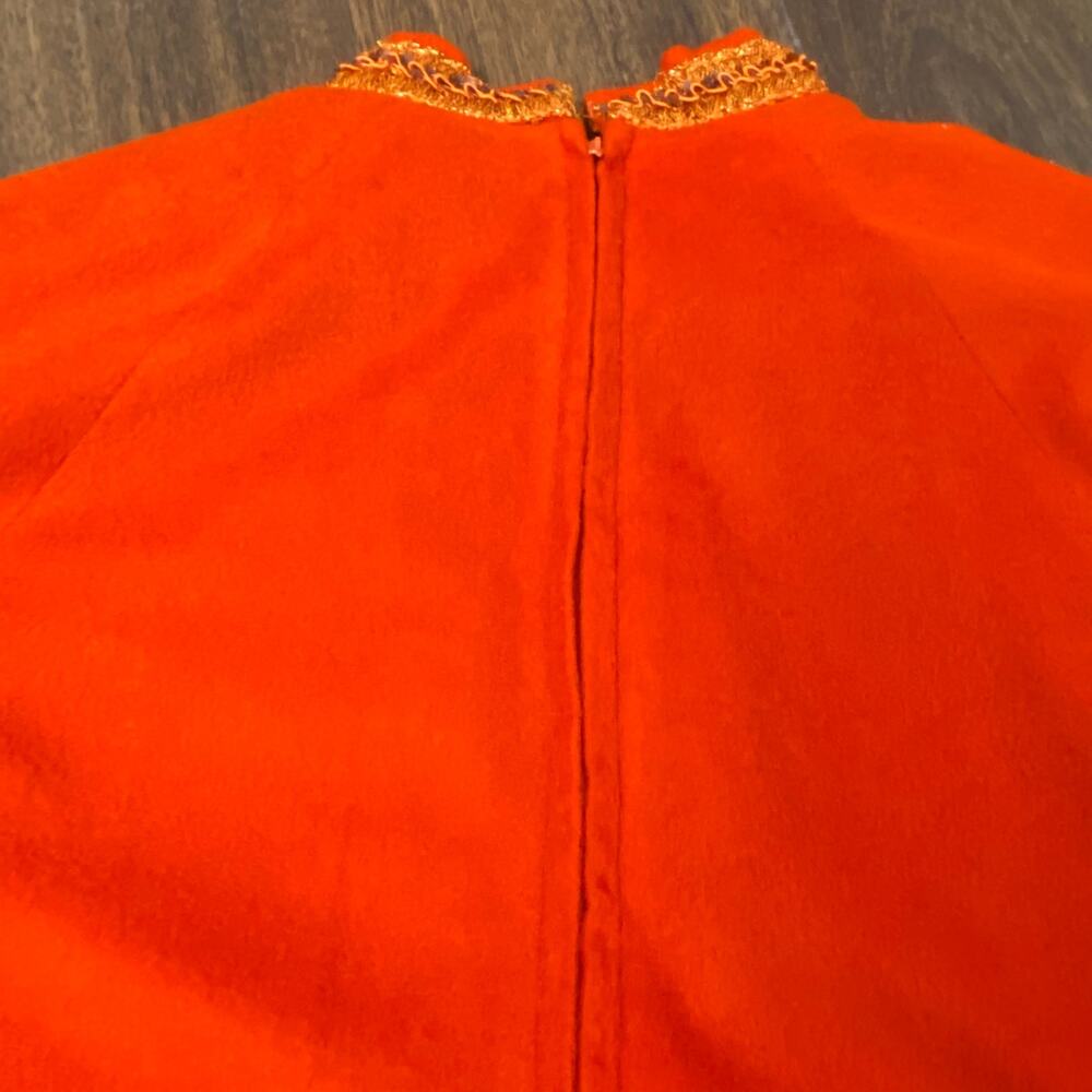 Vintage 2 Piece 60s 70s Retro Orange Tunic & Pants Set Medium - Picture 14 of 16